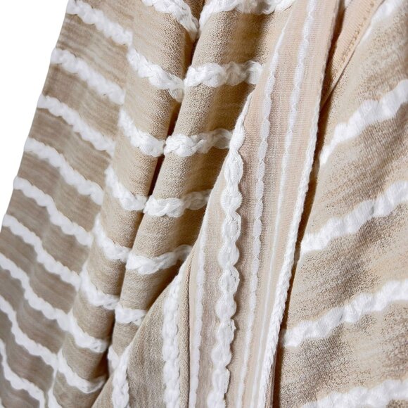NWT Chicos Striped Cardigan Jacket Beige Sand Sz 3 XL 16 Open Front Textured - Picture 5 of 14